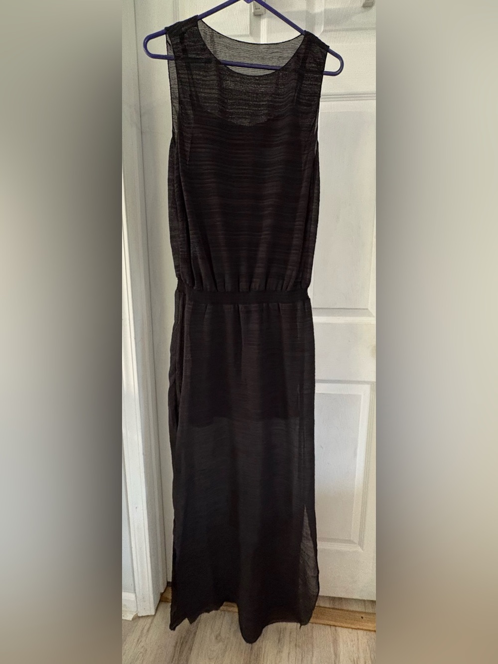 Lark & Ro Black Sheer Sleeveless Maxi Dress